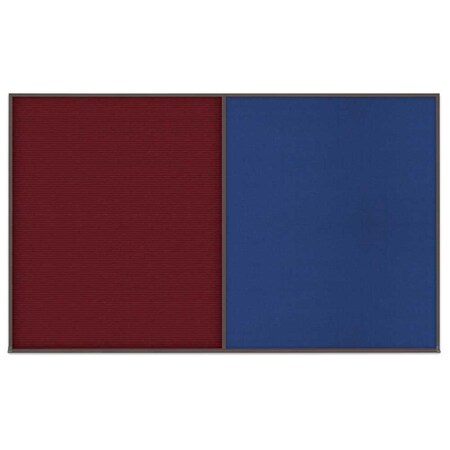 United Visual Products Triple Door Radius Corkboard, 72"x36", Hea, UV7015RC-SATIN-FORBO UV7015RC-SATIN-FORBO
